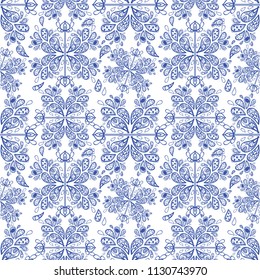 Vector seamless pattern with abstract water drops