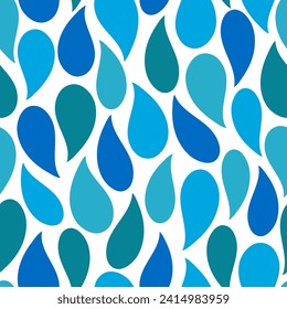 Vector seamless pattern with abstract water drops