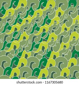 vector seamless pattern with abstract waves