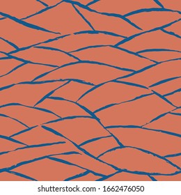 Vector seamless pattern with abstract waves or dunes. Abstract geometric hand drawn design. Ink line art illustration.