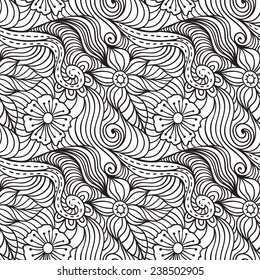 vector seamless pattern, abstract waves