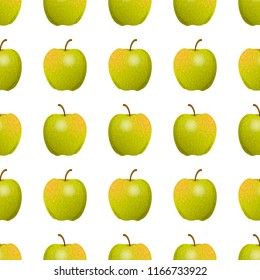 Vector seamless pattern. Abstract yellow apples. Fresh fruits background, perfect for kitchen, food, drinks, juice, restaurant menu design and more