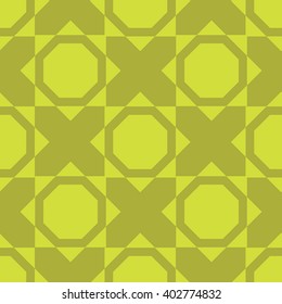 Vector seamless pattern. Abstraction. Geometric flowers. Lemon background