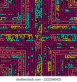 Vector seamless pattern, abstraction and goosebumps, illusion and spreading, particles and worms.