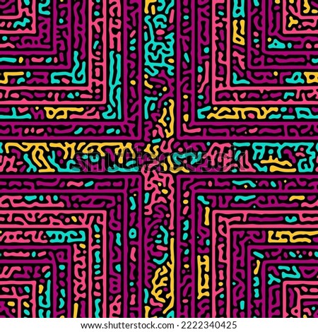 Vector seamless pattern, abstraction and goosebumps, illusion and spreading, particles and worms.