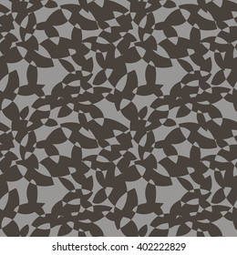 Vector seamless pattern. Abstraction. Leaves. Grey background