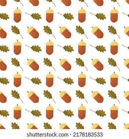 Vector seamless pattern with acorn