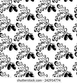 vector seamless pattern with acorns