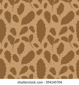 VECTOR seamless pattern acorns, oak leaves