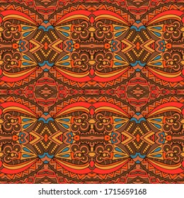 Vector seamless pattern african art batik ikat. Ethnic ptint vintage design.