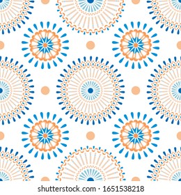 Vektorillustration nahtlose Muster mit afrikanischen Ornamenten. Authentischer Hintergrund.