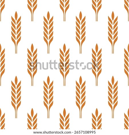 Vector Seamless Pattern with Agriculture Wheat and Cereal Ears. Organic Wheat, Rice Ear Design Template. Bread, Beer Packaging, Farming, Organic Food Concepts