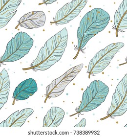 Vector seamless pattern of air feathers