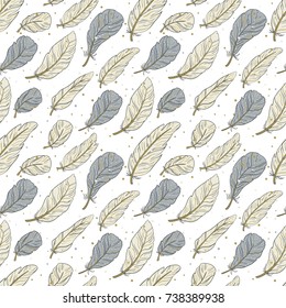Vector seamless pattern of air feathers