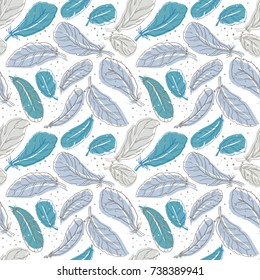 Vector seamless pattern of air feathers