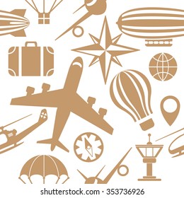 Vector seamless pattern with air transport elements.