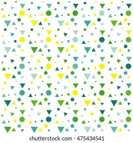 Vector seamless pattern with allover bright geometric shapes