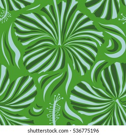 Vector seamless pattern. Aloha T-Shirt design. Aloha Hawaii, Luau Party invitation with neutral and green hibiscus flowers. Best creative design for poster, flyer, presentation.