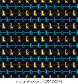 Vector seamless pattern of alphabet letter L