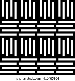 Vector seamless pattern. Alternating background, modern design template with striped curling black white lines. Backdrop, texture with optical illusion. Horizontal decoration in op art style.