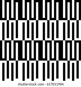 Vector seamless pattern. Alternating background, modern design template with striped curling black white lines. Backdrop, texture with optical illusion. Horizontal decoration in op art style.