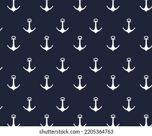 Vector of Seamless Pattern Anchor White Colored 