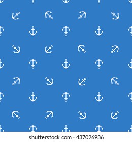 Vector seamless pattern with anchor for wrapping, postcards.wallpapers