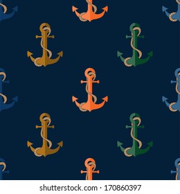 Vector seamless pattern with anchors