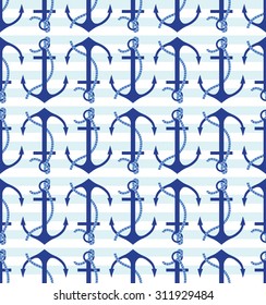 Vector seamless pattern with anchors