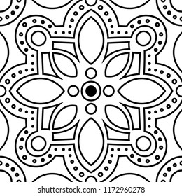 Vector seamless pattern. Ancient geometric ornament. Symmetrical mandala.