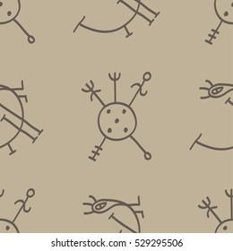 Vector seamless pattern with ancient runes of Iceland. Galdrastafir, mystic signs of early North magic