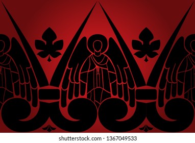 Vector  Seamless Pattern of Angels.
