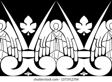 Vector  Seamless Pattern of Angels.