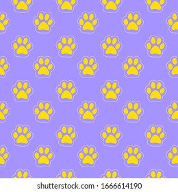 Vector seamless pattern with animal footprints. Can be used for wallpaper, web page background, surface textures.