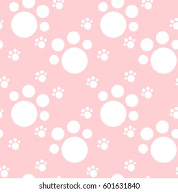 Vector seamless pattern with animal footprints. Can be used for wallpaper, web page background, surface textures.