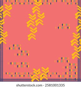 Vector seamless pattern with animal, geometric and tropical leaves. Trendy style. Pattern, textile, geometric, art, watercolor design for textile, package, texture, fashion and scarf. 