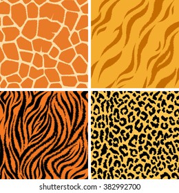 Vector seamless pattern with animal prints. Background, backdrop, print fabric.