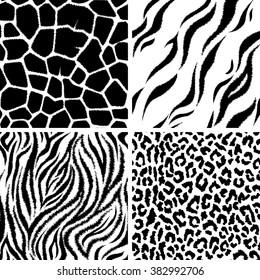 Vector seamless pattern with animal prints. Background, backdrop, print fabric.