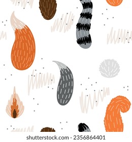 Vector seamless pattern with animal tales.