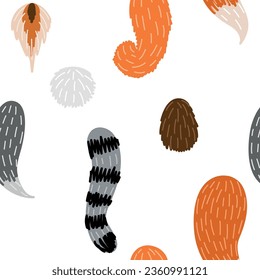 Vector seamless pattern with animal tales.