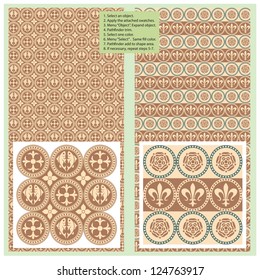 Vector seamless pattern in antique style for decoration and design