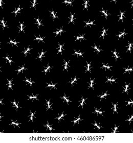 Vector seamless pattern with ants