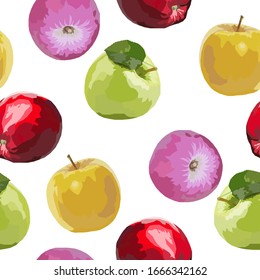 Vector seamless pattern with apples