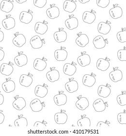 Vector seamless pattern with apples Cute Vector Seamless Apple Pattern Seamless pattern with apples motif. Apple picking.

