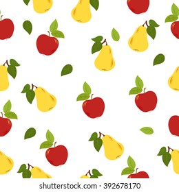 vector seamless pattern apples and pears