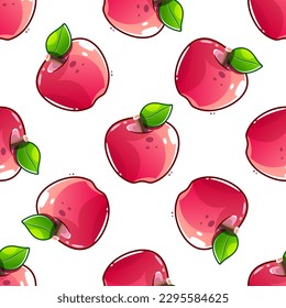 Vector seamless pattern with apples. Trendy hand drawn print. Modern abstract design for paper, cover, fabric, interior decor and other users.