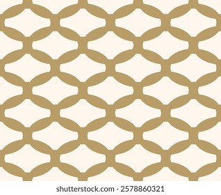 Vector seamless pattern in Arabian style. deco abstract graphic background with thin wavy lines, delicate lattice. White and beige texture of mesh, lace. Luxury minimal oriental ornament design