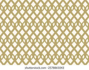 Vector seamless pattern in Arabian style. deco abstract graphic background with thin wavy lines, delicate lattice. White and beige texture of mesh, lace. Luxury minimal oriental ornament design