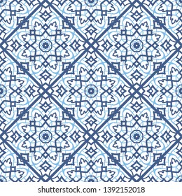 Vector seamless pattern. Arabic tile texture design.
