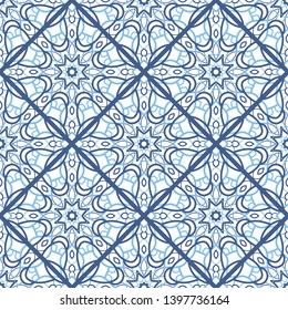 Vector seamless pattern. Arabic tile texture design.